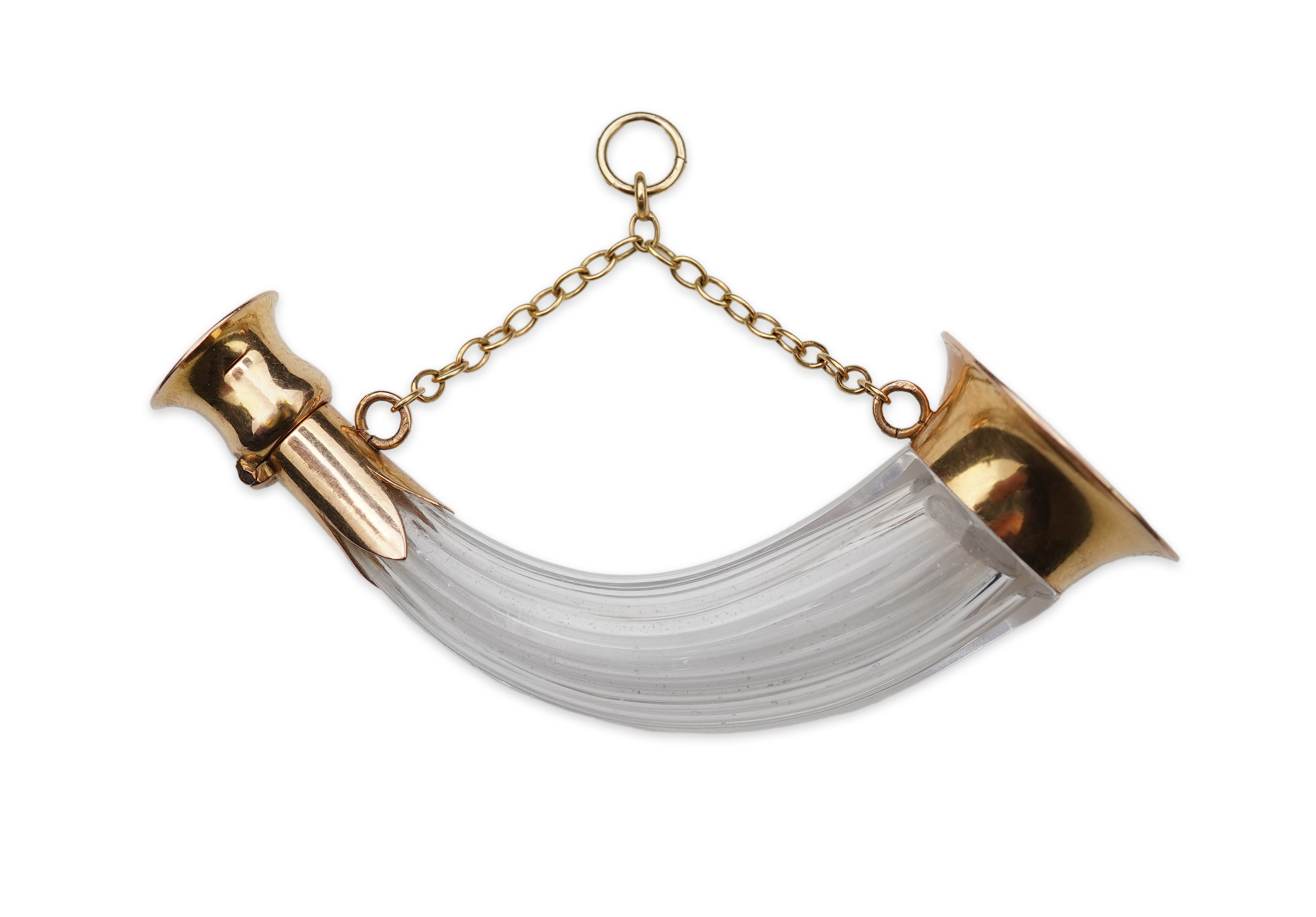 A gold and glass scent bottle, France, late 19th/early 20th century